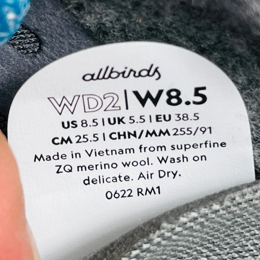 Allbirds Wool Runner‎ Mizzles Women's Shoes Blue Speckled Knit Comfort Size 8.5